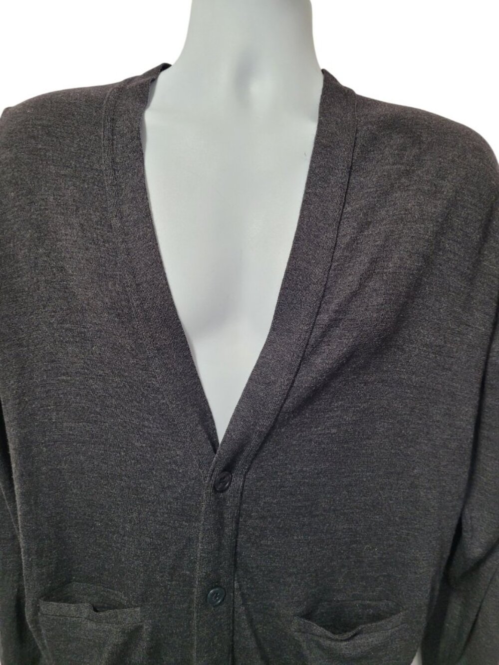 Harrods Men’s Cardigan Vintage‎ Wool Heathered Black England V-neck Pockets READ